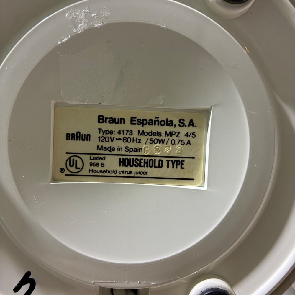 Braun Citromatic Juicer MPZ 4173 Vintage White Electric Juice Health Fresh Works - Picture 10 of 10
